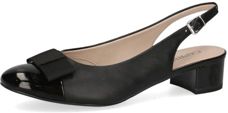 CAPRICE Damen Slingpumps mit Schleife Elegant, Schwarz (Black Comb), 40 EU