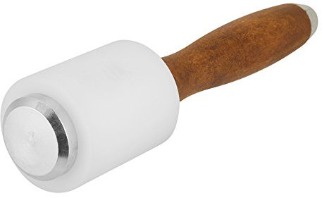 Leather Carving Hammer, 8.3in Wooden Handle Nylon Hammer for Stamping Sewing Leathercraft Projects Cowhide Working Mallet for DIY Tooling Crafting Engraving Designs