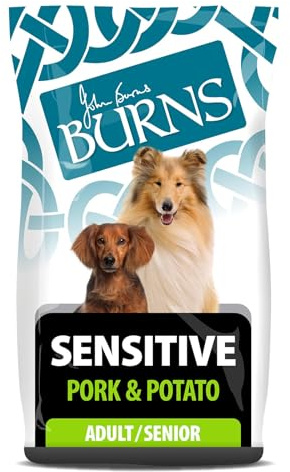 Burns Pet Nutrition Hypoallergenic Complete Dry Dog Food Adult and Senior Dog Sensitive with Pork and Potato 12 kg