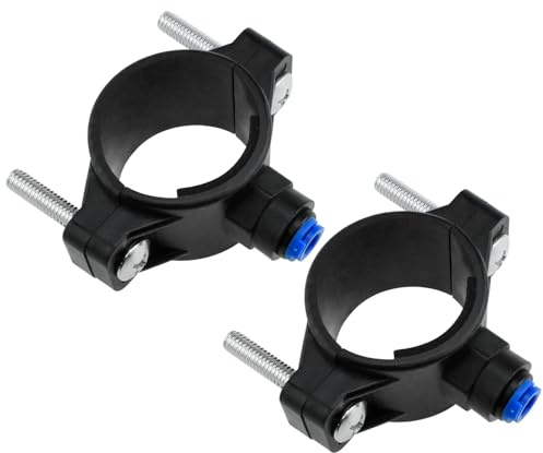SDTC Tech 2-Pack Drain Saddle Valve with 1/4 Quick Connect Plastic Water Filters Valve Clamp for Reverse Osmosis System