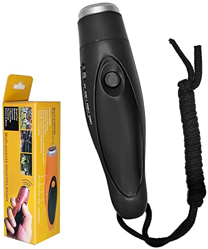 EFOBO Electronic Whistle for Coaches, Handheld Lound Electric Whistle with Lanyard and Three Tone for Volleyball, Soccer Referee, P.E. Teacher, Police,Outdoor Camping, Self Defense Emergency (Black)
