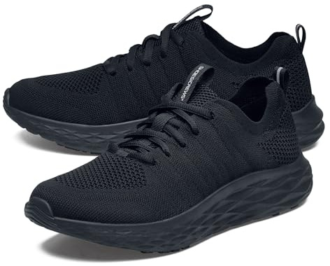 Shoes for Crews Men's Slip-Resistant Work Sneakers – Comfortable, Non-Slip Shoes – Ideal for Food Service, Healthcare & Hospitality - Everlight, Size 8.5 Black