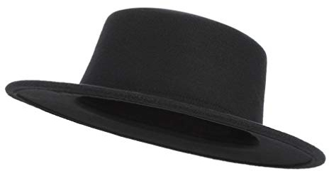 Black Fedora Flat Hat Classic Wide Brim Cap Panama Style Jazz Hat for Wedding Party Talent Performance Xmas Gift Unisex