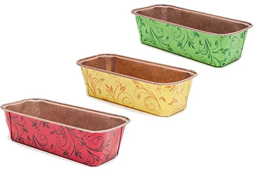 Ecopack, Einweg-Kuchenformen, aus Papier, hergestellt in Italien, hitzebeständig bis 220 °C, Fassungsvermögen 700 g, Abmessungen 19,9 x 7,3 x 6 cm, 6 Stück