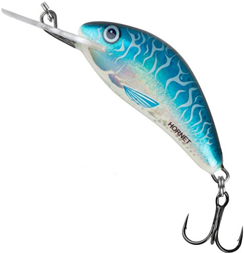 Salmo Hornet Wobbler Miniwobbler D, Salmo Farben:Holo Super Bleak, Länge/Gewicht/Laufverhalten/Tauchtiefe:3.5cm / 2.2g / schwimmend / 1.0-2.0m