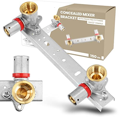 Supporto nascosto per miscelatore con raccordi PEX da crimpare Installazione facile del rubinetto 16 x 1/2 pollici femmina 150 mm Sistemi di alimentazione e riscaldamento