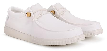 WALK IN PITAS | WP150 Washed | Mocassins pour Hommes | Chaussures Bateau | Slipon Loafers | Baskets d'été | Sneakers | Pantoufles Estivales | Chaussures de Walkinpitas | Blanc 41