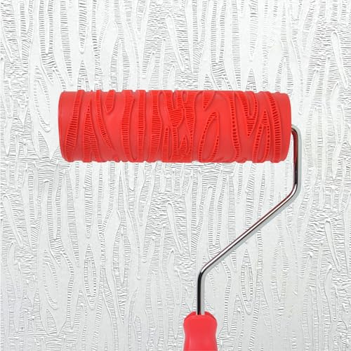 Hanroy 8'' Patterned Paint Roller for Wall Decoration Classic Texture Rubber Roller Decorative Household DIY Paint Art Tool for Wall Decoration (2008T)
