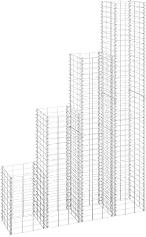 SDWEHO7 4er Set Gabione Hochbogen Gabionenwand Steinzaun Steinkorb Drahtkorb Gabionenkörb Gabionen Zaun Säulengabione Steingabionen Gabionensteine, 30x30x50/100/150/200 cm Eisen