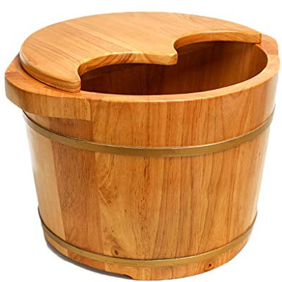 KGGKEUH Bucket For Foot Bath,Sauna Accessories Sauna Bucket Water Bucket,Handmade Wooden Footbath Tubs,Foot Relaxing Barrel Present Thoughtful