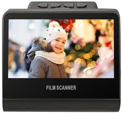 Scanner per Diapositive Film da 22 MP con Schermo LCD da 5 Pollici Extra Grande, Memoria da 16 GB Convertono le Diapositive Monocromatiche Negative Nere in Foto JPEG, Slide di