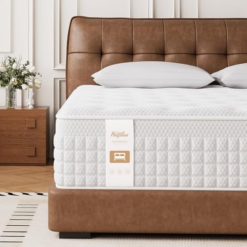 Hieptos Matratze 140x200 cm Höhe 28cm, Härte H3 H4, 9-Zonen Taschenfederkernmatratze, mit Komfortschaum, Orthopädische ergonomische Matratze, Öko-TEX & CertiPUR Zertifiziert, Druck- & Rückenschmerzen