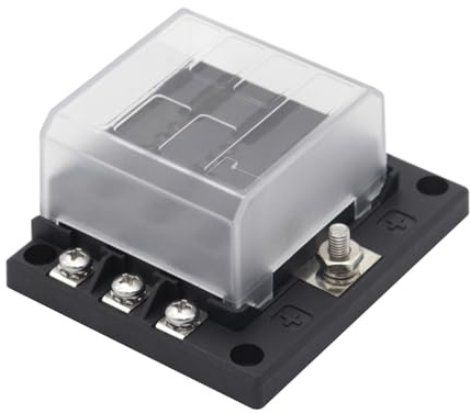 ERYUE Soporte de Caja de Fusibles Automotriz 6 Vías con Indicador LED para Coche Camión Barco Marino RV Van 12V 24V, Diseño Transparente a Prueba Polvo