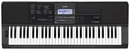 Casio CT-X800 Keyboard mit 61 anschlagdynamischen Tasten, 600 Sounds & 195 Begleitrhythmen, Pitchwheel, schwarz