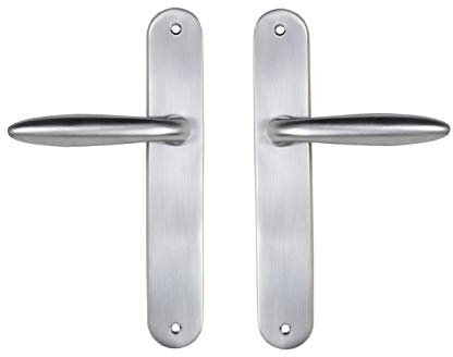 Bricard 984052 Ensemble poignées zamak sur Plaque Esquisse pour Porte intérieure sans clé (Bec de Cane), Argent