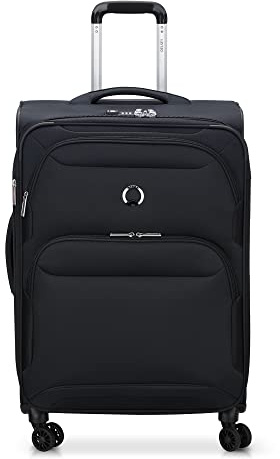 DELSEY Paris Sky Max 2.0 Softside Erweiterbares Gepäck mit Spinnrollen, Schwarz, Carry-on 21 Inch