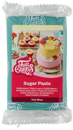 FunCakes Pasta di Zucchero Teal Blue, Facile da Usare, Liscia, Flessibile, Morbida e Flessibile, Facile per la Decorazione di Torte, Halal, Kosher e Senza Glutine, 250 g, Confezione da 1