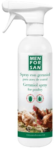 Menforsan Spray Anti Insectos para Aves Corral | Repelente Natural | contra Todo Tipo de Insectos | con Geraniol | 500ml