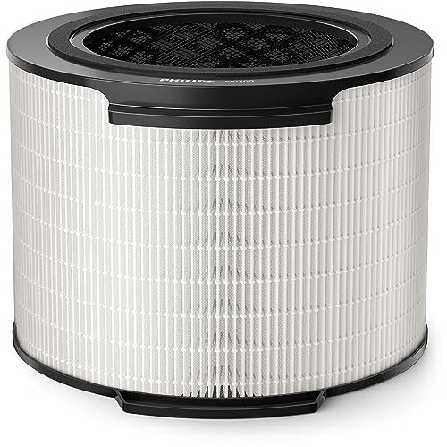 Philips Replacement Filter: 3-in-1 HEPA+Active Carbon+Pre-filter, 99.97% @ 0.003um, Removes Odours, White/Black (FY1700/30)