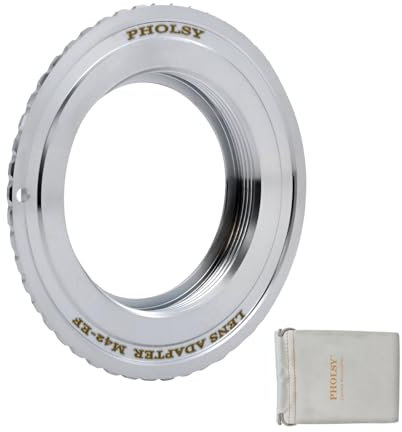 PHOLSY Objektivadapter Manueller Fokus Kompatibel mit M42 42mm Mount Objektiv und Canon EOS EF EF-S Mount Kameragehäuse, M42 auf EF, M42 auf EOS