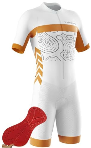 Herren Pro Trisuit Kurzarm Triathlonanzug für Herren Fahrradbekleidung Set, kurzärmliges Set - und Triathlon-Wettkämpfe - Triathlon-Anzug für Herren (4,XXL)