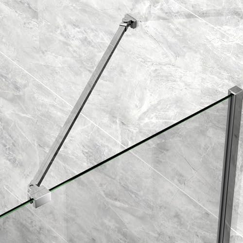 S'AFIELINA Stabilizzatore doccia in alluminio, vetro 5-6mm, supporto parete regolabile 500mm, orientabile 180° (1 pz)