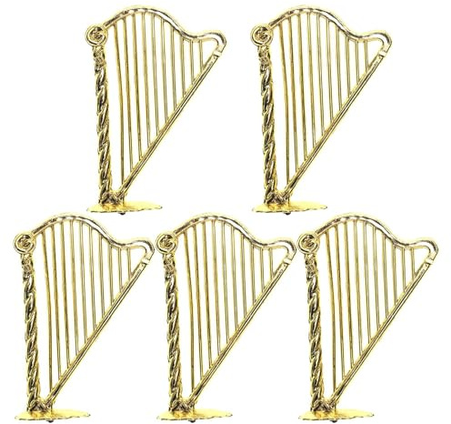 Mini arpa personaggio in miniatura – modelli di giocattoli di arpa | decorazione leggera per strumenti | set di strumenti musicali | modello di strumenti musicali in miniatura, modello di arpa