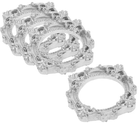 Garneck 4 Stück Retro Kleinrahmen Fotowand Fotorahmen Bilderrahmen Vintage Rahmen Miniaturrahmen Retro Dekorationsrahmen Schablonen Mini Wandrahmen Mini Ovalrahmen