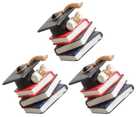 Genérico 3 Piezas Libro De Sombreros De Doctorado Selección De Felicitaciones De Graduación Adornos De Magdalenas Suministros Para Fiestas Magdalena Decorativa Adornar Shuzhi