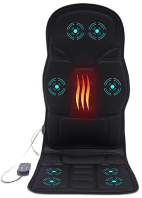 Coussin Massant Pliable avec 8 Fonctions de Massage Puissantes et Contrôleur pour Voitures, Maisons et Entreprises, Massage Dos pour Canapé, Fauteuil Inclinable ou Chaise de Bureau