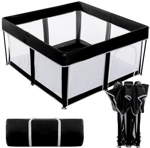 Lexixi ibao Corralito plegable para bebés, corral plegable para bebés y niños pequeños, parque de juegos plegable extragrande para bebé, centro de actividades para bebés con valla, corral de juego de