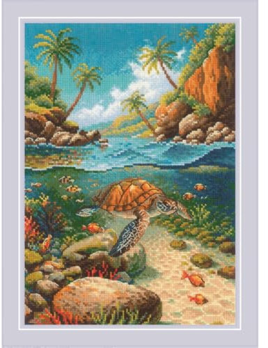 RIOLIS 2305 Under vattnet Räknat korsstygnskit 21 x 29.8 cm