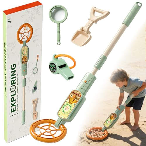 Aicharynic Détecteur de métaux pour enfants, détecteur de métaux, portable pour enfants, avec indicateur sonore, détecteur de métaux pour enfants, réglable de 60 à 80 cm, pour l'exploration en plein