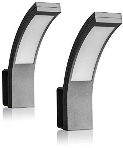 SEBSON LED Aussenleuchte - 2er Set - Wandleuchte anthrazit 15W 1100lm, kaltweiß 5800K, IP65 Wandlampe für Außen, 250x176x65mm