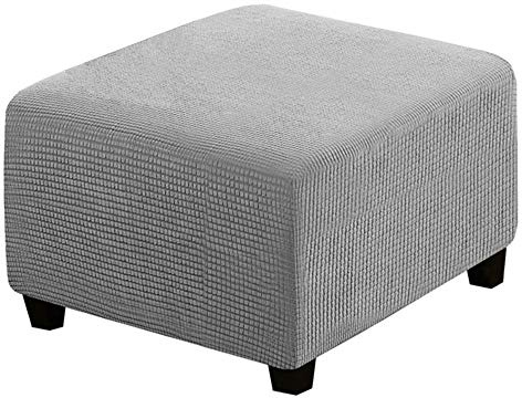 C/N Fundas otomanas cuadradas Fundas elásticas para reposapiés Funda de puf Fundas Taburete de Almacenamiento
