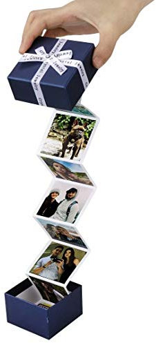 Personalisierte Ausziehbare Fotobox Geschenk Kleines, benutzerdefiniertes Pop-Out-Fotoalbum in der Box Memory Token Box Überraschungs-Explosionsbox mit 10 Bildern 1 Text, Personalisiertes Geschenk