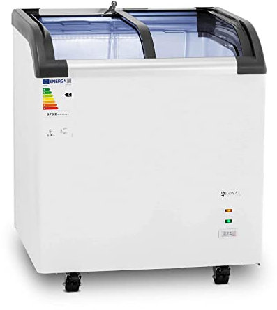 Royal Catering Grand Congélateur Coffre Volume : 180 l, Réfrigérant : R290, Puissance : 180 W, Température : -30 – 5 °C Professionnel Comptoir à glace Vitrine Réfrigérée à Crème Glacée