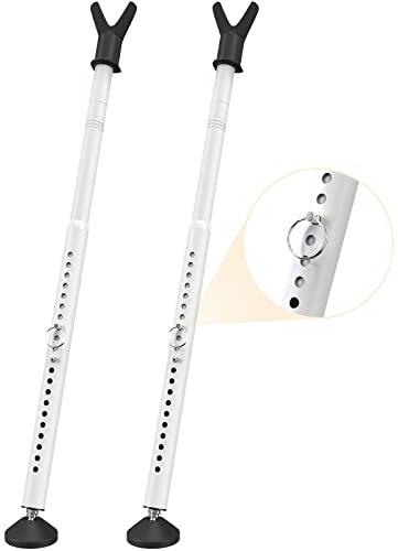 YeYeBest Door Security Bar & Sliding Patio Door Security Bar, Sliding Door Lock for Patio Door, Sliding Door, Window, Apartment, Home, Hotel Room, Removable Security Jammer Bar, White, 2 Pack
