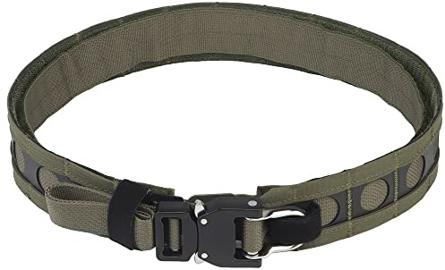 JFFCESTORE Leichter taktischer Gürtel für Herren, Schnellverschluss-Schnalle, Kampf-Molle-Außengürtel mit Innengürtel, Grün , M