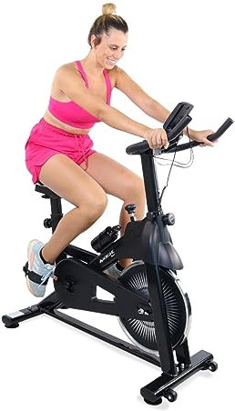 Mobiclinic® fitness, Heimtrainer fahrrad, Verschiedene widerstandsstufen, Teide, Vollständig einstellbar, Lcd-bildschirm, Herzfrequenzmesser, 6 kg schwungrad, Handyhalterung, Indoor bike