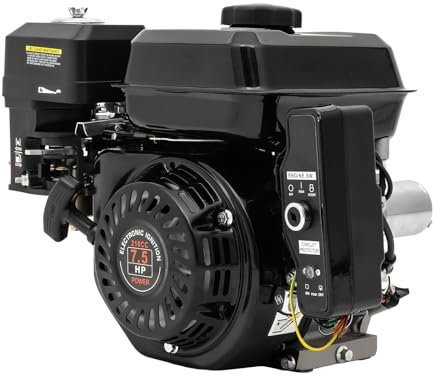 awolsrgiop Benzinmotor mit E-Starter, 4-Takt 7,5 PS Benzinmotor E-Starter Kartmotor Pull Start Elektrostart Motor, 212 CCM Industrieller OHV-Benzinmotor Standmotor, 20mm Shaft