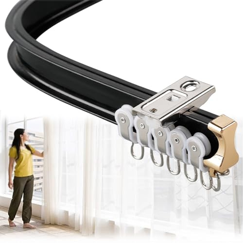 V3VOGUE Curvabile Binario per Tenda in Alluminio, Binario Curvo per Tende Installazione A Soffitto E Parete, Divisore per Stanze, 100-660 Cm Curvabile Bastoni per Tende Finestre A L/U