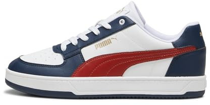 PUMA Unisex Caven 2.0 Sneaker, White-Mars Red-Club Navy, 43 EU