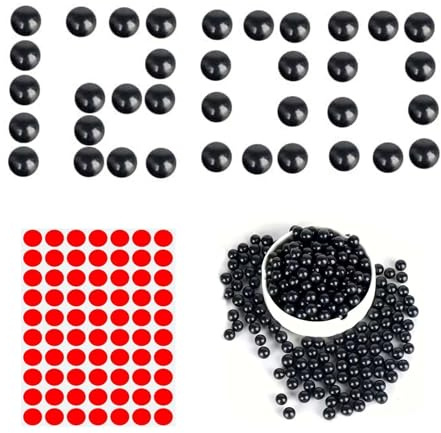 ZHYUAN Lot de 1200 balles d'argile rondes biodégradables avec 280 autocollants ronds à pois - Lance-pierre catapulte - Balle d'argile dure - Balle de lance-pierre recyclable