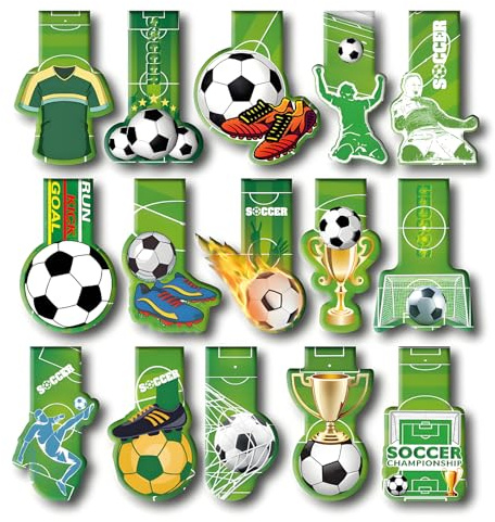 Sternstunde 15pcs Marque Page MagnéTiques - Cadeau De Football Pour Enfants, GarçOns, éTudiants, Amis, Fans De Football, Amateurs De Livres