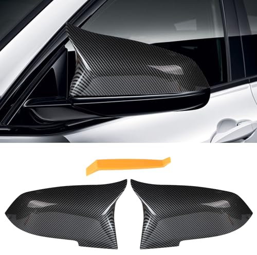 LALAGO Spiegelkappen Außenspiegel für BMW, Kompatibel mit Rückspiegel Abdeckung BMW 1er F20 F21/2er F22 F23 F87/3er F30 F31 F34/4er F32 F33 F36/i3 I01/X1 E84 Seitenspiegelgehäuse (Kohlefasermuster)