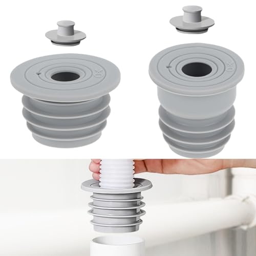 GAESHOW 2 juntas para tubo de desagüe, anillo de silicona para tubo de desagüe, sellado antiolor, para manguera de lavadora, fregadero de cocina, baño, alcantarillado