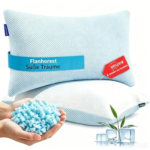 Flanhorest Memory Foam Sängkudde - Queen Size 2-pack, Justerbart Varmt Komfortkudde med 1,5 kg x 2 Fyllning & Påfyllnadskudde, Kudde för rygg-, sido- och magsovare