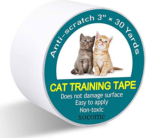 Ruban Adhésif Anti-Rayures pour Chat, Protecteur de Meubles de Chat Bande de Formation Anti-Rayures, Protections Double Face pour Tapis, Canapé, Porte (7.62 cm x 27,4 m)