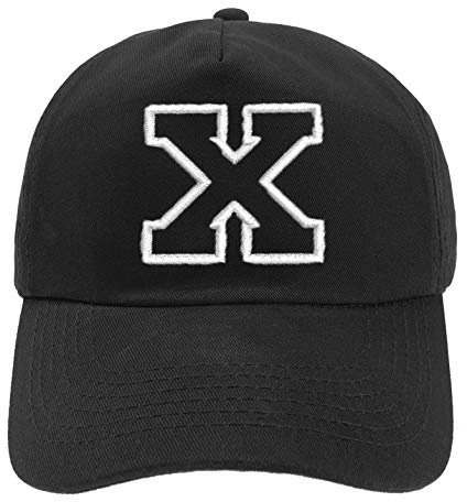 MFAZ Morefaz Ltd Pojke flicka justerbar basebollkeps svart barn skolkepsar barn hatt sport alfabet A-Z